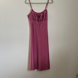 Elegant Pink Women's Silk Dress
